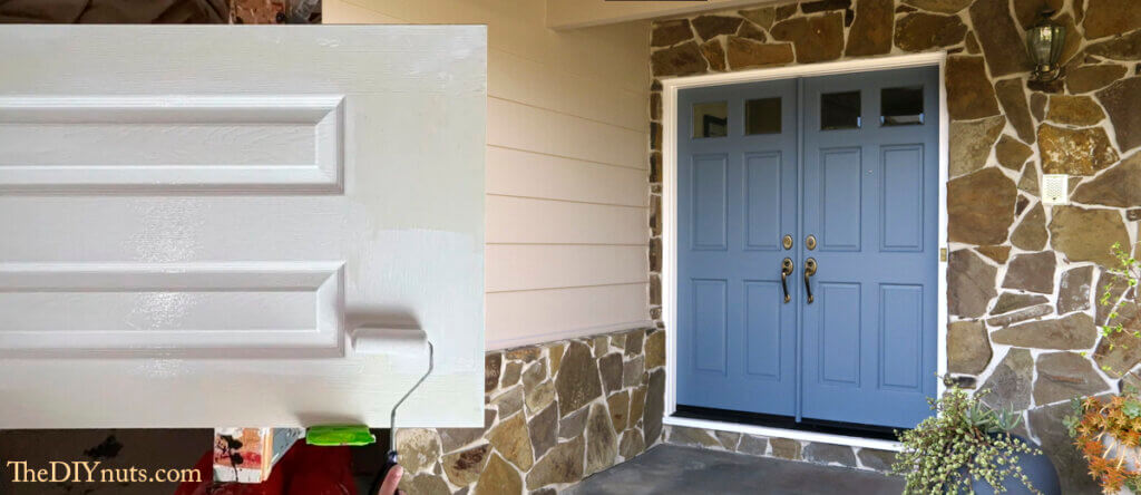 a blue painter entry door and a whited door snippet